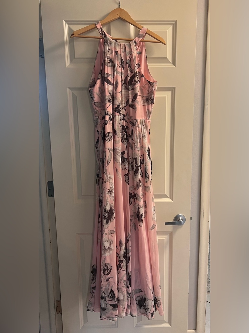 Eliza J Pink Floral Halter Maxi Dress